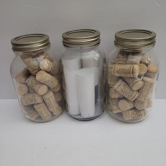 Three Jars of Corks and Cork Lids - Picture 5 of 8